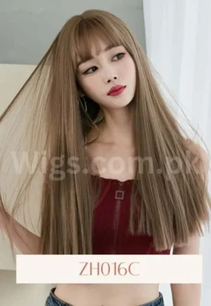 Our Exclusive HONEY BROWN STRAIGHT LONG WIG WITH BANGS – A Perfect Fusion of Elegance and Comfort!