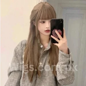 Dense Long Wave Wig Women Wig with Bangs Cospaly Lolita Daily Party Synthetic Wigs Heat Resistant Fiber Natural Fake Hair