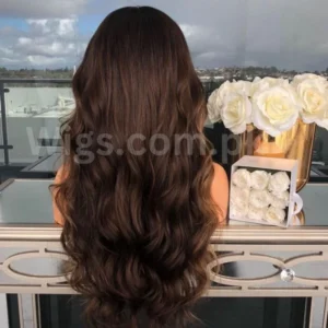 Our Wig Curly Hairpiece for Women in Brown Rose Net
