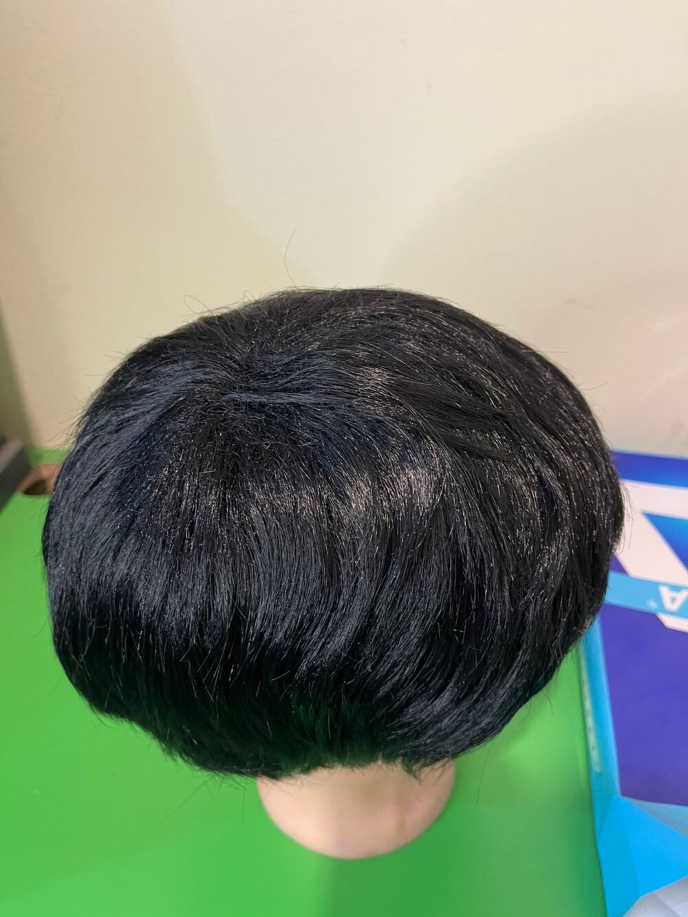Men Black Short Hair Wig Shining - Image 3