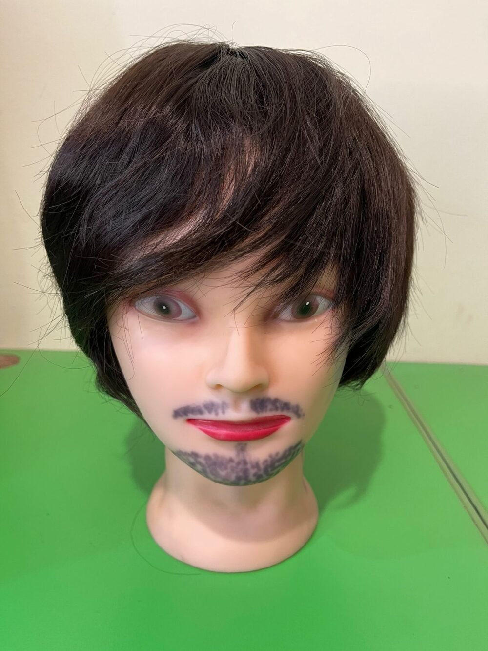 Men Dark Brown Medium Hair Wig